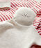 Ensemble 3 pièces milleraies bébé en coton biologique blanc MARSHMALLOW/orange OURSIN